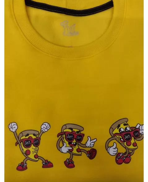 MOLETOM JET PIZZAS AMARELO PP