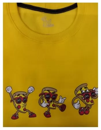 MOLETOM JET PIZZAS AMARELO P